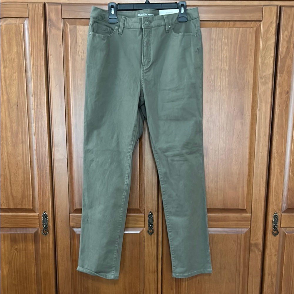 Style & Co. Olive Straight-Leg Pants